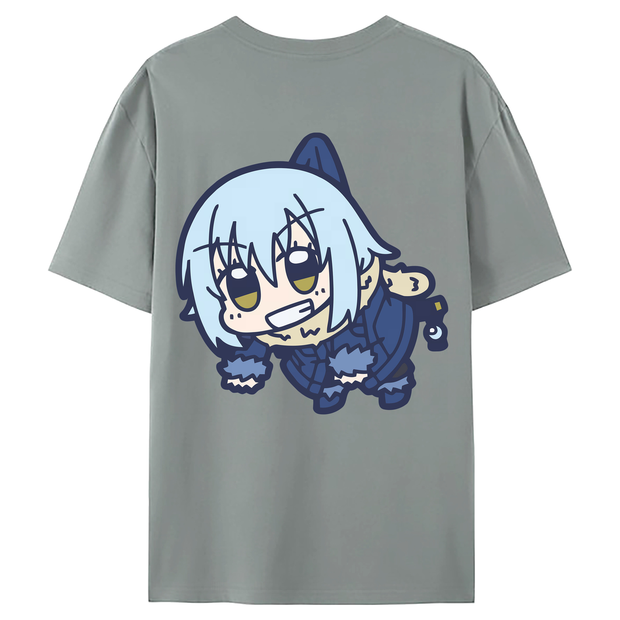 （画像用） 転スラ Regarding Reincarnated to Slime 綿100％ メンズ半袖Tシャツ（バックプリント） 通気性